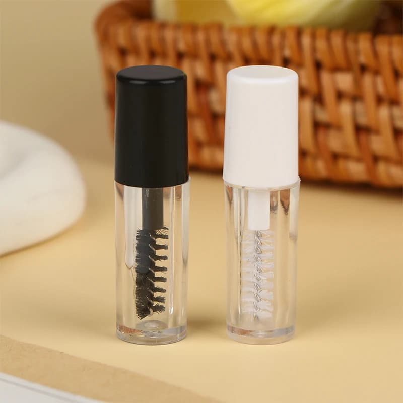 Container for Solution Growth Eyelash, Rechargeable Flacon, Test Pack with Eyelash Applyer, Eyelash Cream, 1.2ml Vacuum Tube for Mascara, 3 Pieces