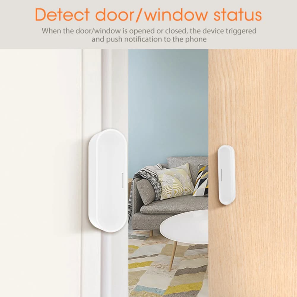 Sensore per Porte e Finestre Tuya APP, Alimentato USB, ZigBee, Wireless 2.4GHz, Rilevatore per Casa e Ufficio