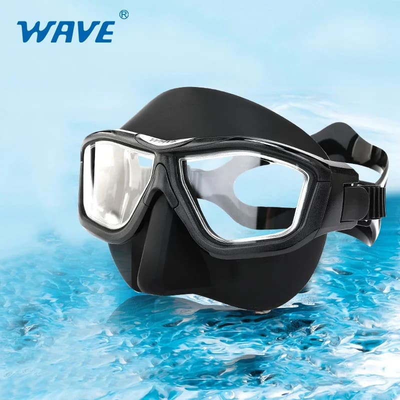 WAVE Branciiia Stylish Low Volume Anti-Fog Diving Mask Big Eyes Design Comfortable Beauty Enhancing Free Diving Face Mask
