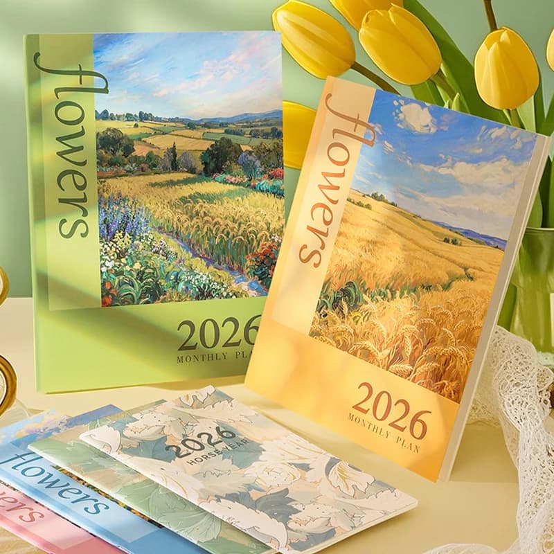 {YY28} Calendario 2026 Pianificatori Annuali Quaderni di efficienza di 365 giorni Diario mensile Riviste Obiettivi settimanali Orari dell'agenda