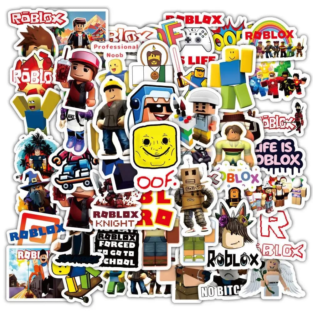 Adesivi Roblox 60 pezzi, personaggi dei cartoni animati, impermeabili, in vinile, per auto, skateboard, valigie, laptop, notebook, per bambini e fan dei giochi
