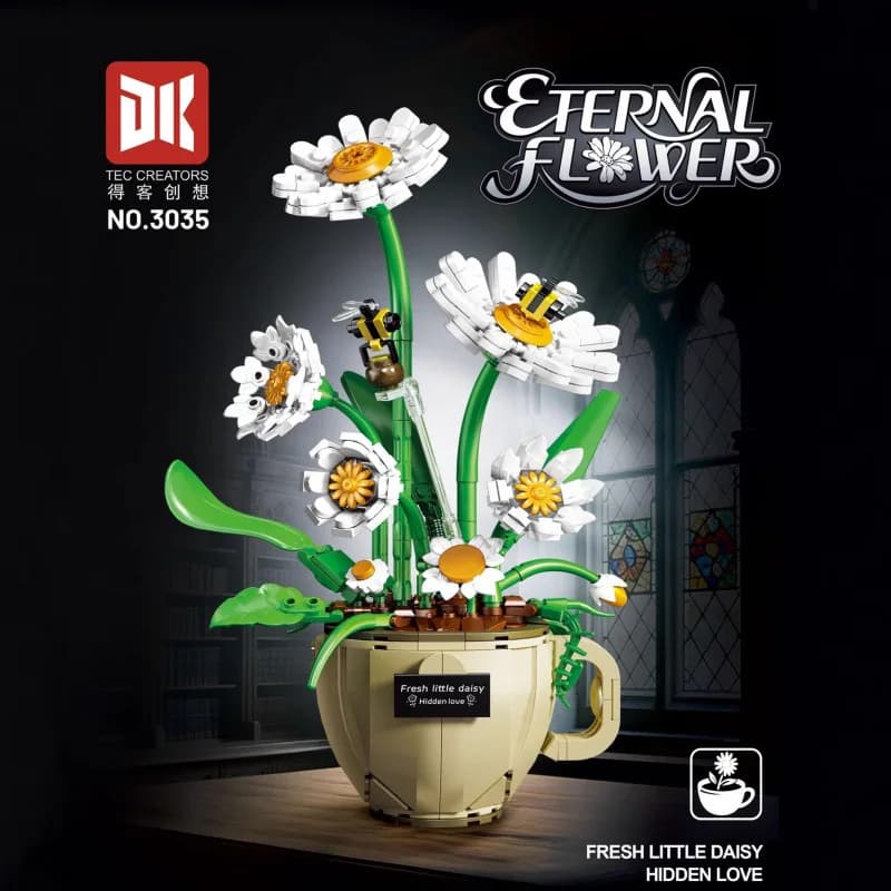 Bouquet di orchidee Pianta in vaso Modello Building Blocks Giocattolo Creativo MOC Fiore Margherita Tazza di caffè Mattoni Giocattoli di assemblaggio per i regali dei bambini