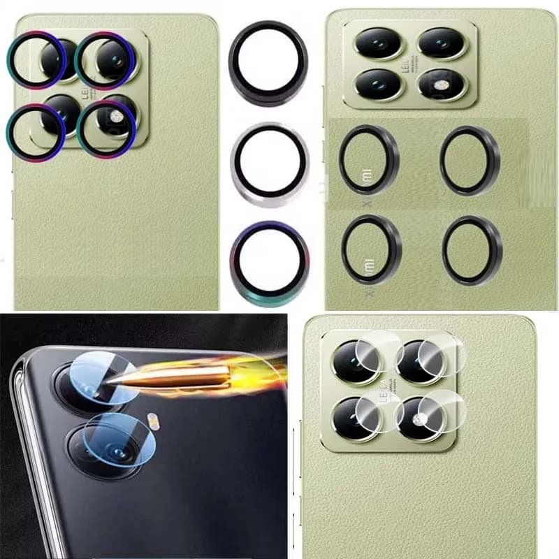 Protezione per Lenti in Vetro Temperato per Fotocamera Xiaomi 14T Pro, Copriobiettivo Colorato in Metallo e Vetro Trasparente Antirottura