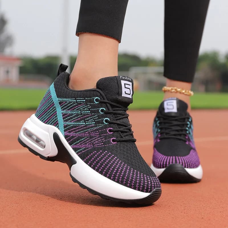 Scarpe Sportive Donna Primavera 2026 in Mesh Traspirante con Rialzo Interno, Comode Sneakers Casual da Corsa per Esterni