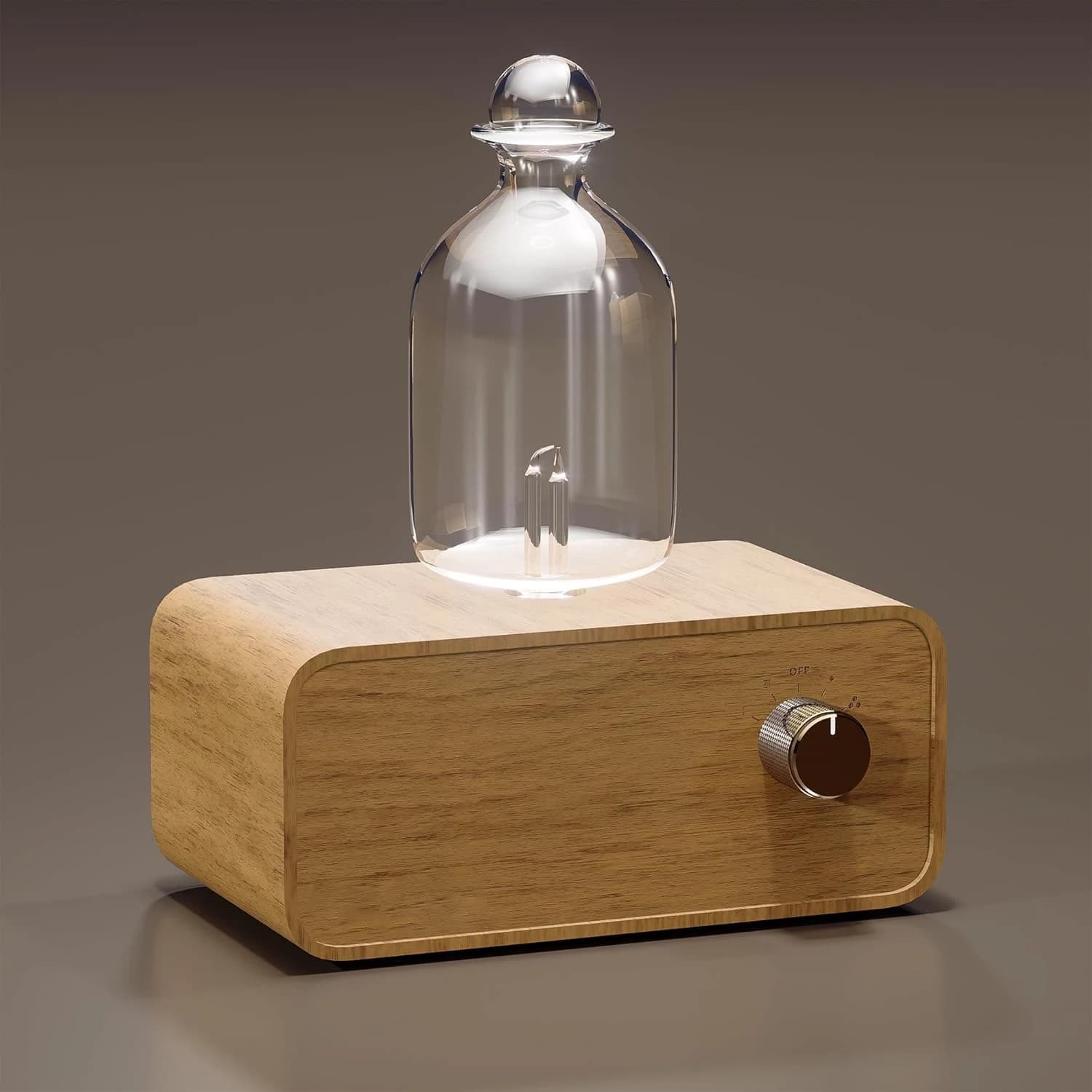 Diffusore di Oli Essenziali Ricaricabile Senza Acqua, Diffusore Elettrico a Nebulizzazione per Casa e Ufficio, Diffusore di Aromi in Legno e Vetro