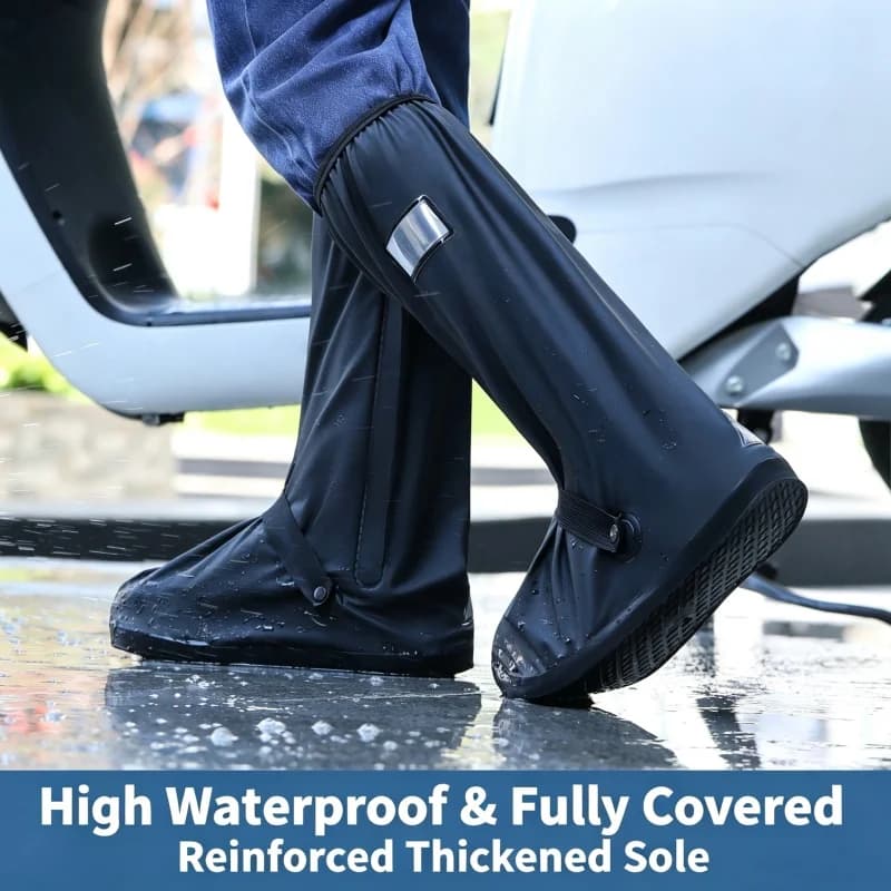 High Tube Waterproof Anti-Slip Rain Boot Shoes Cover Reusable Thicken Overshoes Cycling Hiking Rain Snow Shoes Pants Protectors
