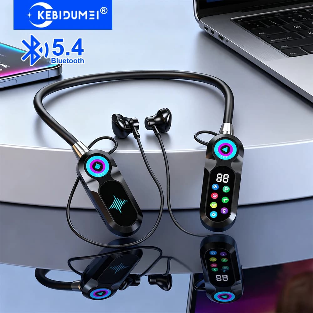Bluetooth 5.4 earphones with headset Monitor Headphones with neck headset Play heads Wireless earphones HiFi stereo voice assistant