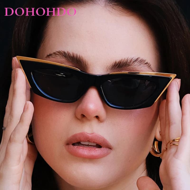 Occhiali da Sole Donna Stile Cat Eye con Montatura Spessa, Occhiali da Sole Vintage per Uomo, Occhiali da Guida e da Viaggio, Protezione UV400, Lentes De Sol Mujer