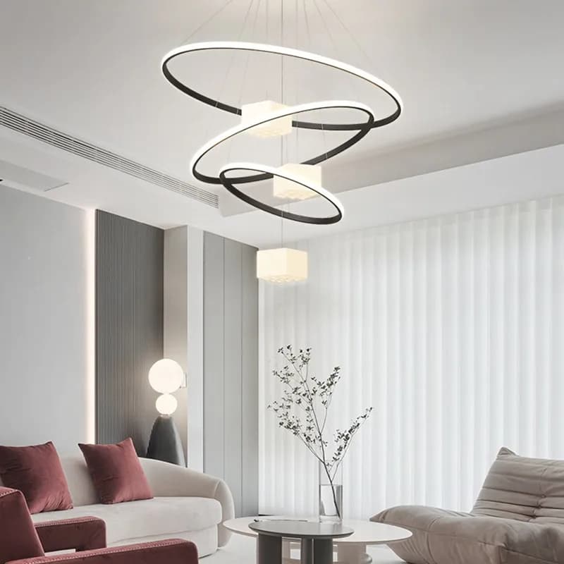 Nuovo moderno lampadario a LED illuminazione per soggiorno studio lampade camera da letto illuminazione per interni anelli rotondi Foyer Lustre lampadari apparecchio