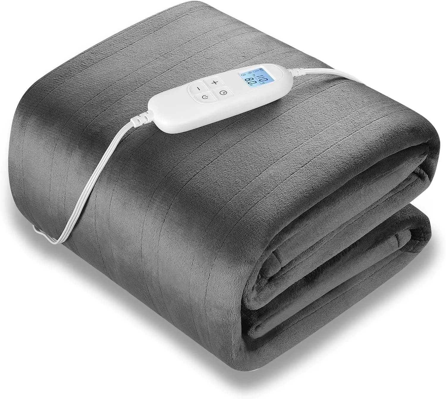 Coperta riscaldata elettrica Queen 84x90 pollici, 6 livelli di calore e timer automatico, flanella ultra morbida a riscaldamento rapido