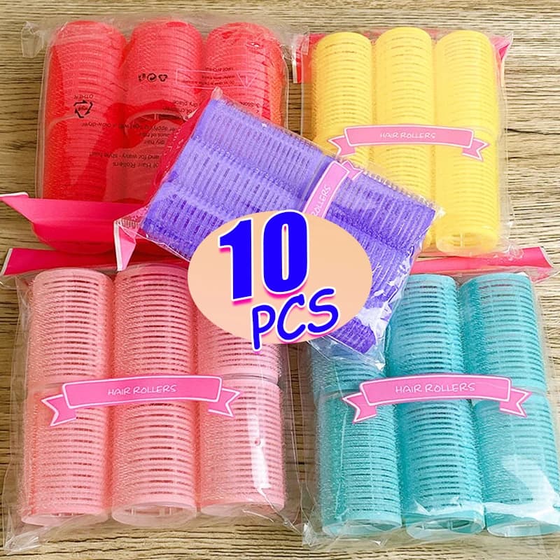 Plastica No Heat Air Bangs rulli bigodini rullo per capelli autoadesivo strumento per lo Styling arricciacapelli fai da te per le donne trucco a rullo rosa