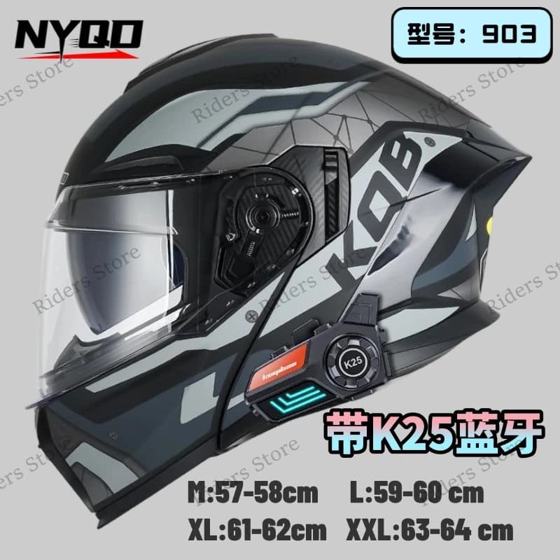 Casco Moto Modulare Certificato 3C con Doppia Lente, Bluetooth, Lunga Durata della Batteria, Protezione Completa per Bici Elettriche