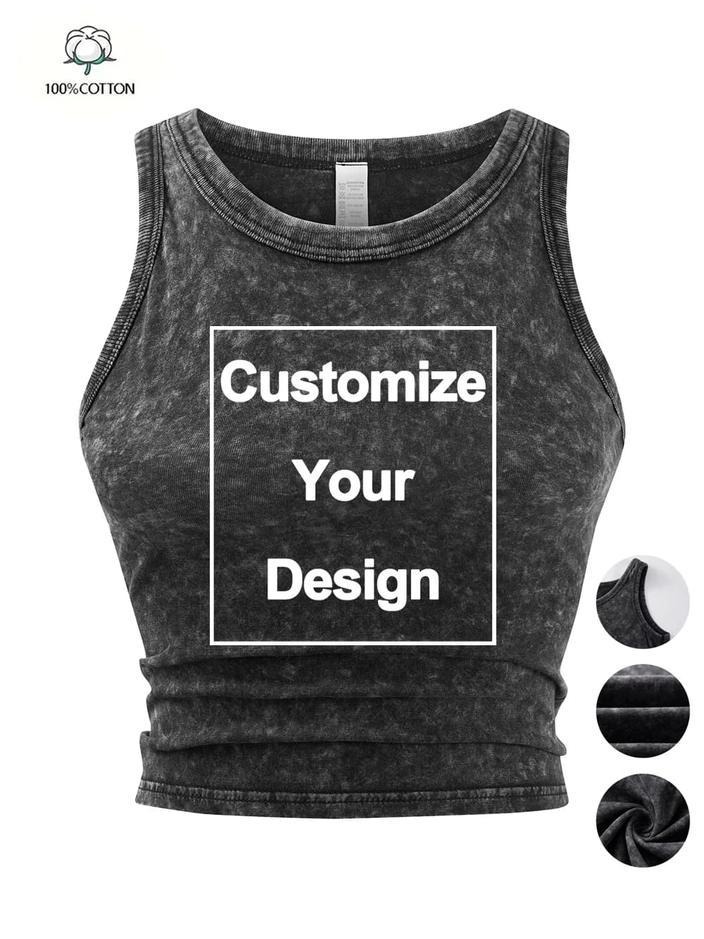 Y2k Estate Personalizzata Delle Donne Lavato Carro Armato T-Shirt Senza Maniche Gilet Stretto Distressed Logo FAI DA TE Crop Magliette E Camicette di Base Casual Abbigliamento da Donna