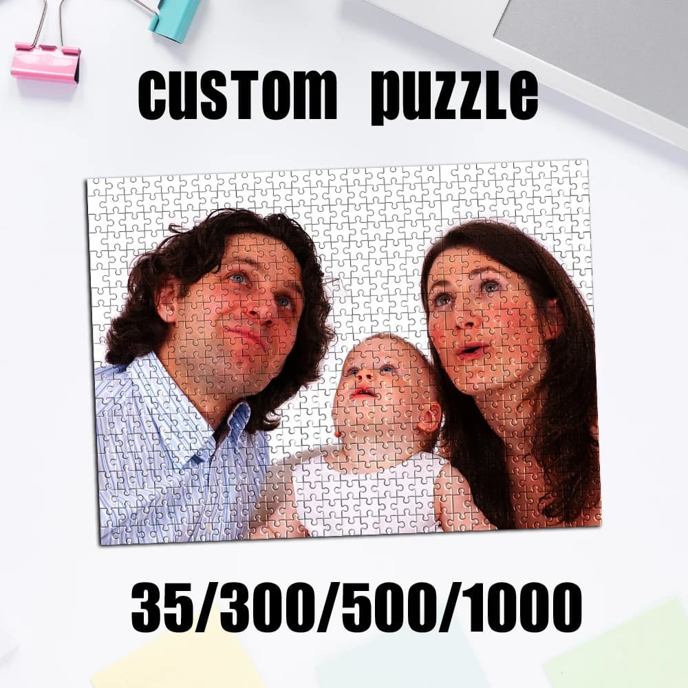 Puzzle personalizzato con foto da 35/300/500/1000 pezzi, puzzle fai da te con foto di famiglia, ritratto personalizzato, regalo di compleanno fatto a mano