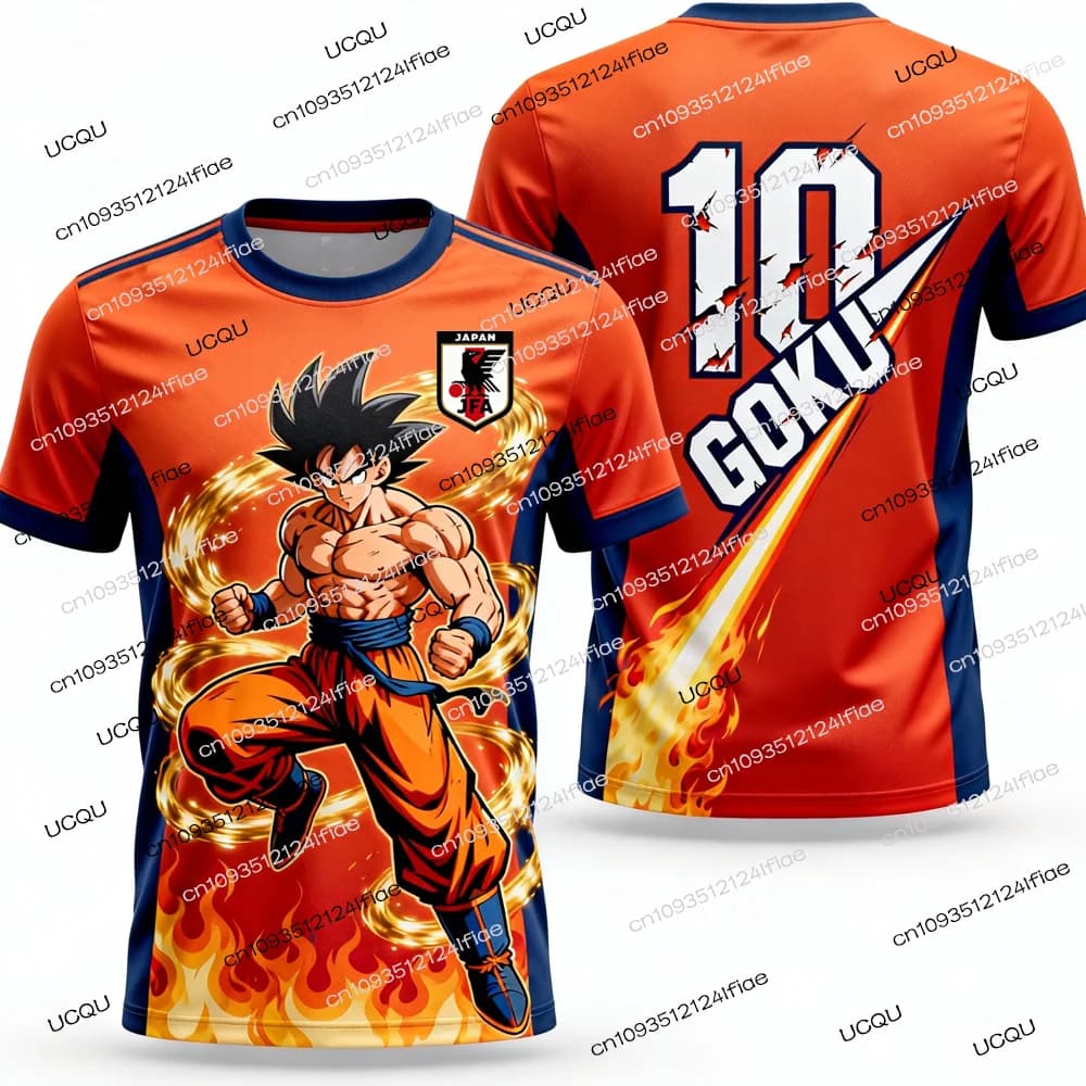 Maglia da Calcio Uomo Edizione Speciale Dragon Ball Z 2026, T-Shirt Goku per Bambini, Abbigliamento Sportivo Casual da Esterno