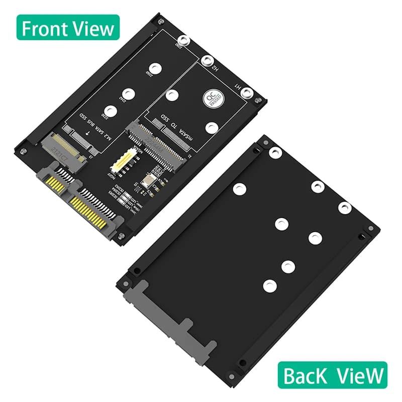 NUOVO con guscio in metallo NGFF B/B + chiave M.2 SATA SSD M2/mSATA a SATA Convertitore mSATA SSD a 7mm 2.5 "SATA3.0 6Gb Scheda adattatore Riser