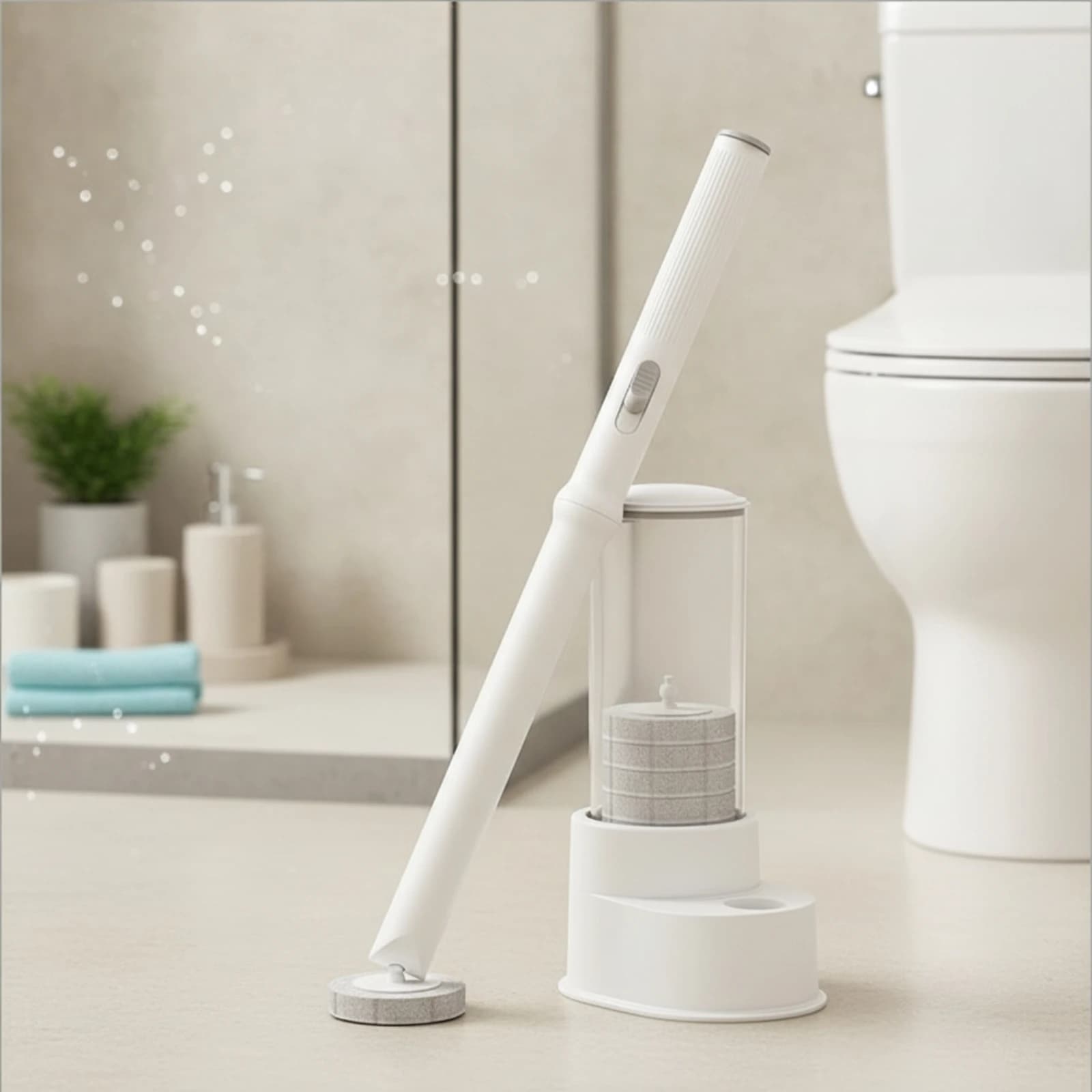 Toilet Brush with Replaceable Heads Disposable Toilet Brush Easy to Use Sturdy for Bathroom