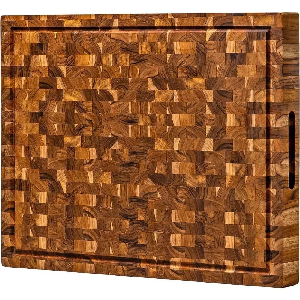 Per tagliere da macellaio [spessore 1,5". Realizzato in legno di teak e condizionato con cera d'api, olio di semi di lino e olio di limone