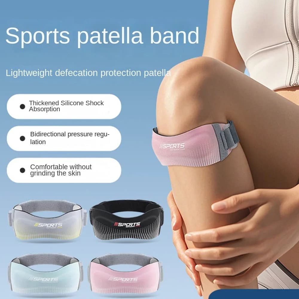 Ginocchiera per rotula in neoprene, cinturino di supporto, design traspirante e antiscivolo, tendine rotuleo, cinturino per ginocchio, ammortizzatore regolabile