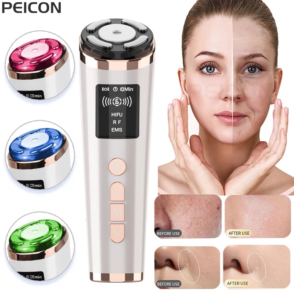 Hifu Face Lifting Machine EMS massaggiatore viso microcorrente viso ringiovanimento della pelle Anti-invecchiamento rassodamento della pelle Mini Hifu Machine