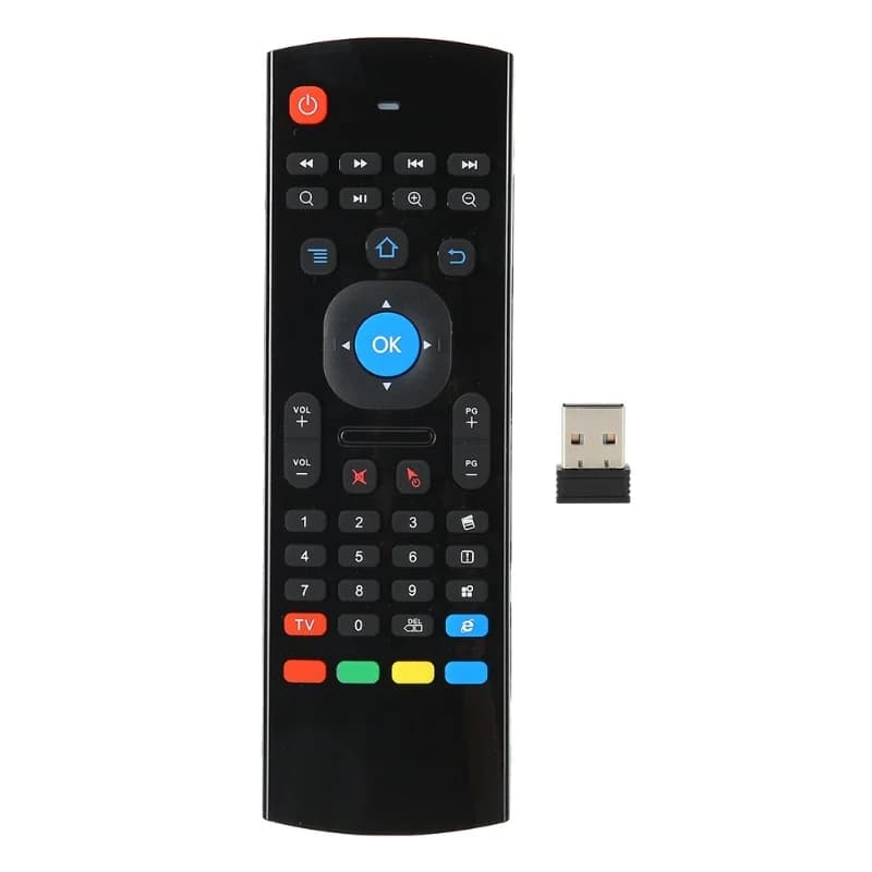 Mouse con sensore di movimento a doppia faccia, telecomando con rilevamento del movimento, mouse con tastiera wireless 2.4G per computer, colore nero