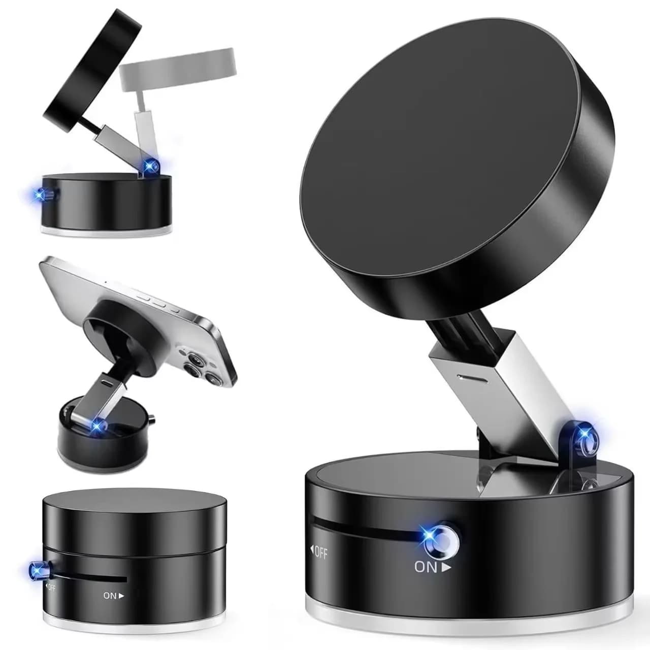 Supporto per ventosa sottovuoto per telefono cellulare pieghevole per iPhone/Android cucina staffa magnetica bifacciale per aspirapolvere pigro
