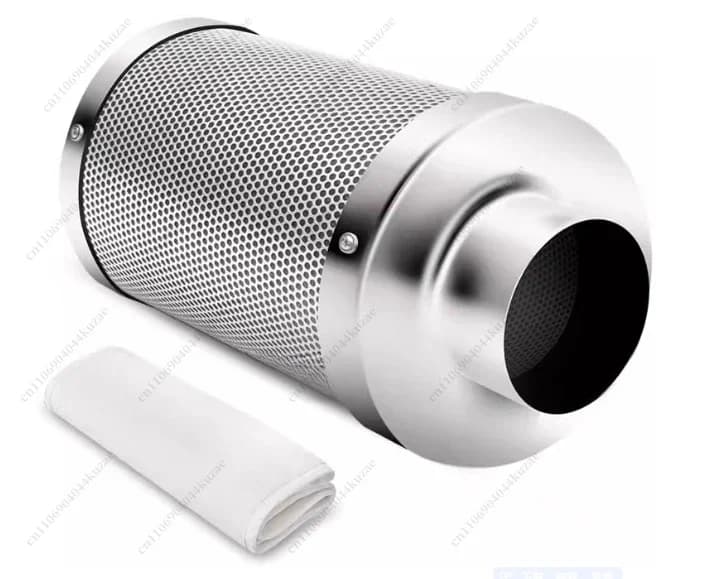 FMT 4-inch, 6-inch, 8-inch Greenhouse Plant Tent Pipeline Cylindrical Activated Carbon Air Filter Purifier