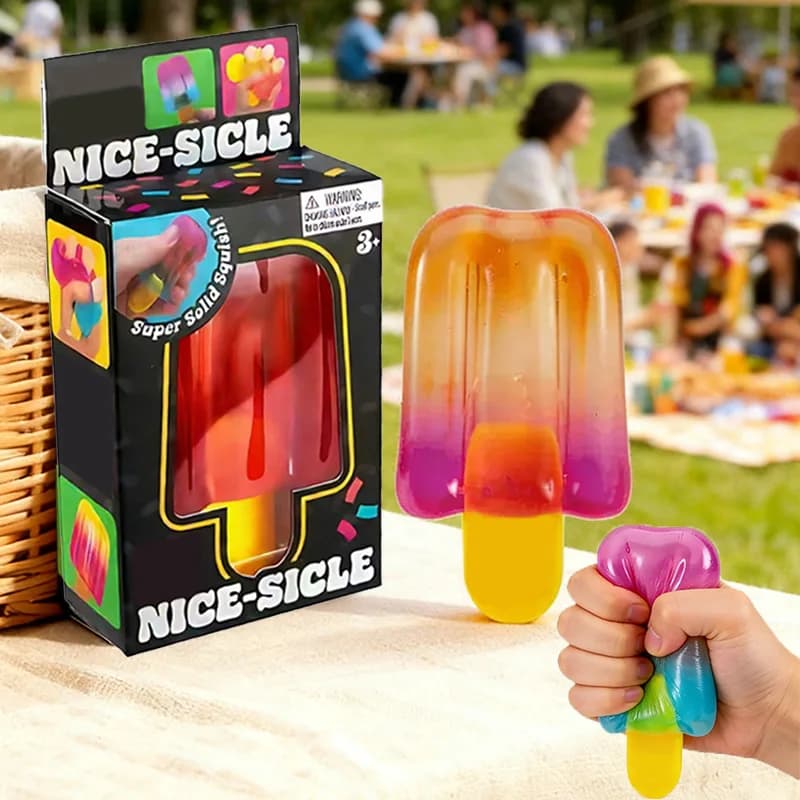 Giocattolo Antistress Morbido TPR a Forma di Ghiacciolo, Giocattolo Squishy Fidget con Colori Sfumati, Giocattolo Non Tossico Senza BPA per Bambini
