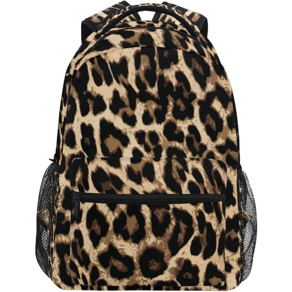 Zaino leopardato con stampa pelle di animale Bookbag Zaino da viaggio Escursionismo Borsa per laptop da scuola per campeggio