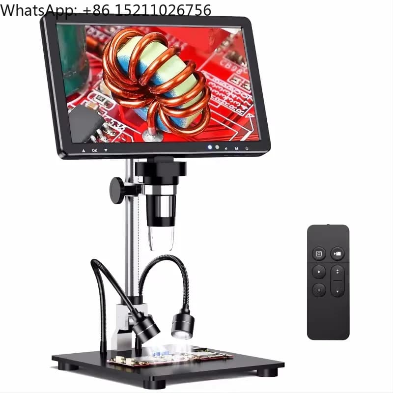 DM9 Max DM12 Microscopio digitale HD IPS HD-MI da 10,1" 10 luci a LED Microscopio per saldatura LCD compatibile con PC/TV per adulti