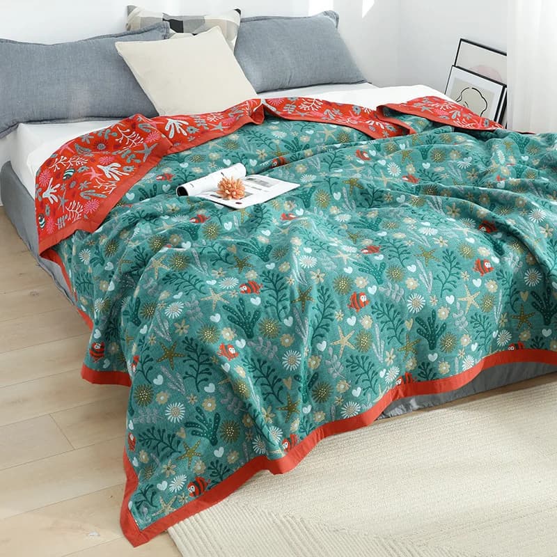 Coperte da tiro nordiche Garza di cotone Camera da letto Copriletto per il tempo libero sul letto Boho Decor Divano Coperta Lenzuolo Doppia trapunta rinfrescante Sottile
