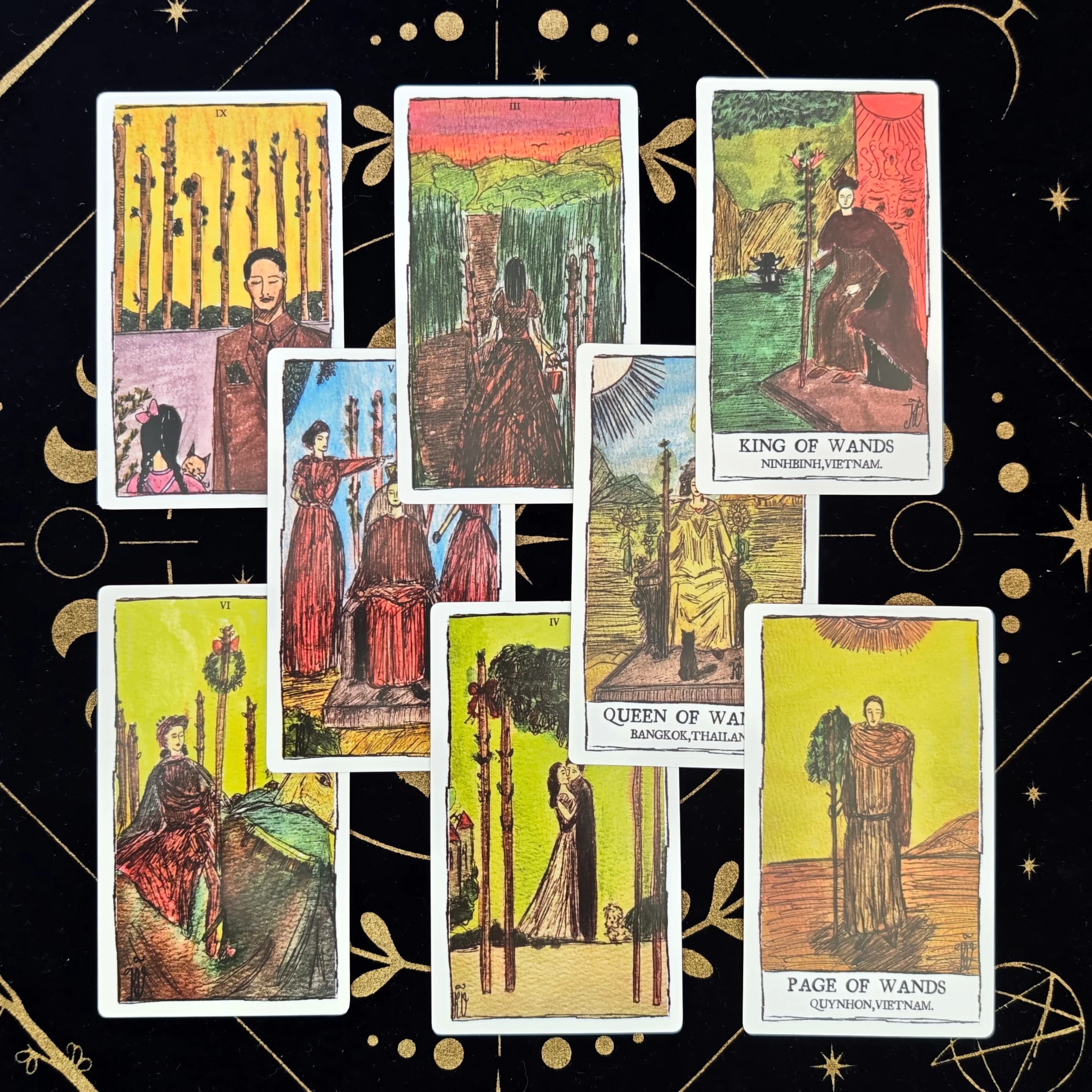 Carte Quen Forget Tarot da 78 pezzi da 12 * 7 cm: colori vivaci durante il mazzo, per sollevare l'energia del lettore