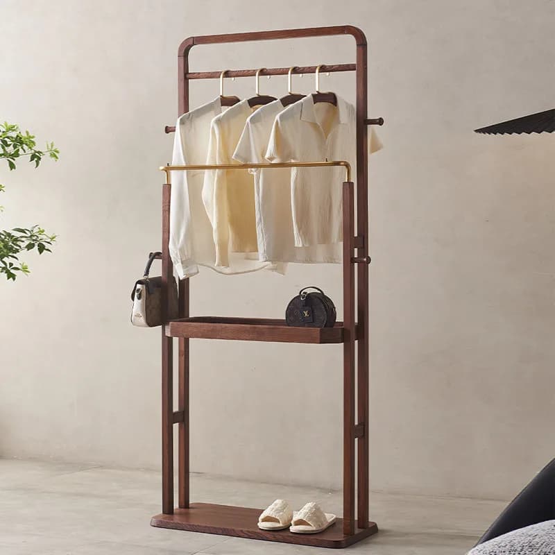 Appendiabiti in Legno Massello da Terra a Soffitto per Camera da Letto, Appendiabiti Verticale per Soggiorno, Semplice Porta Abiti Domestico