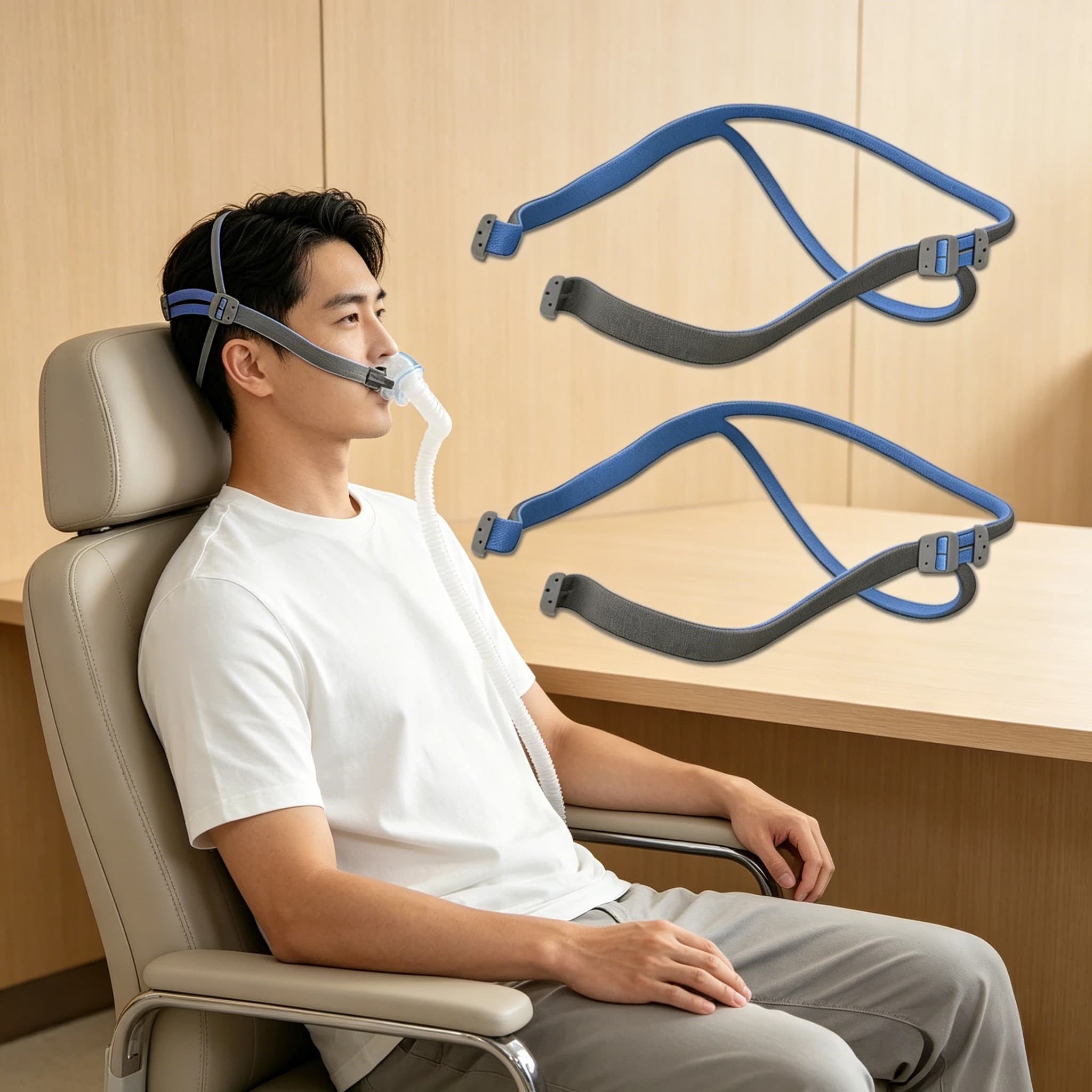 1-2 Pezzi Cinghie per Maschera CPAP, Fascia Elastica Regolabile di Ricambio per Maschera Nasale Airfit P10