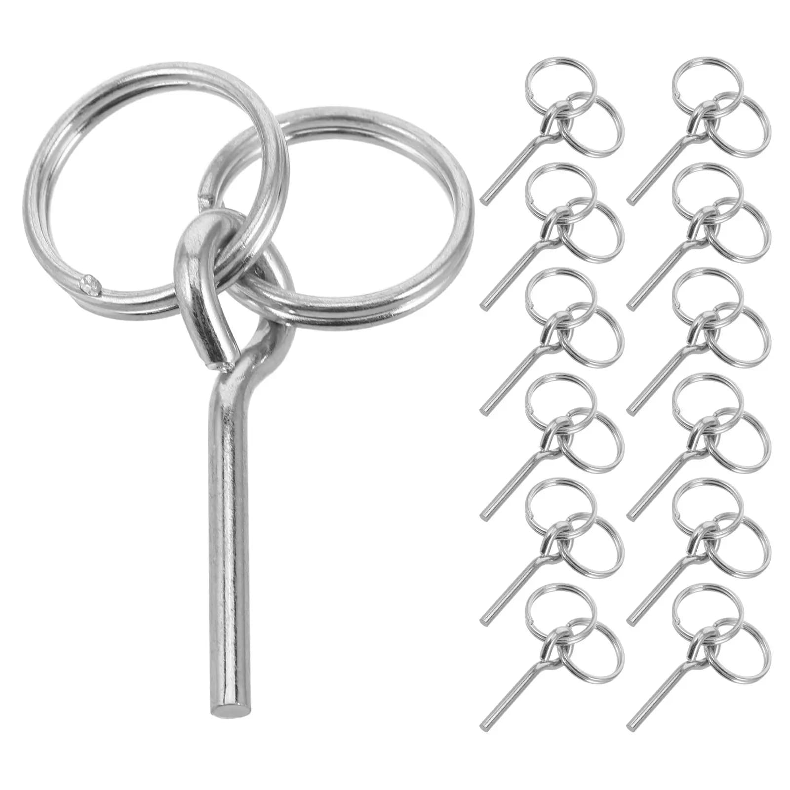 15Pcs Iron Tent Pole Ring Outdoor Double Ring Pins Camping Tent Connectors Hiking Repair Accessories Pop Up Canopy Replacement