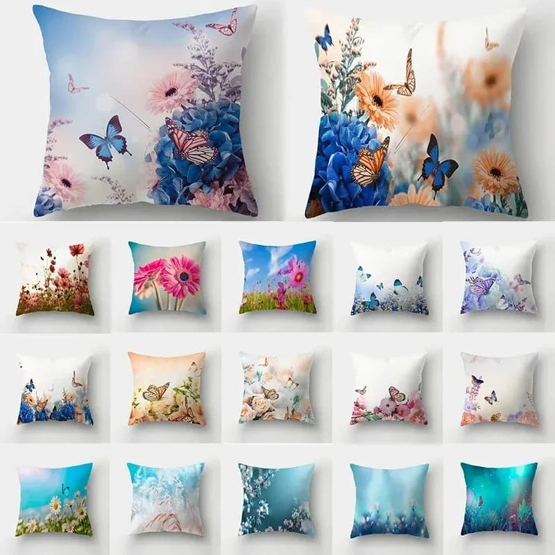 Fascino Farfalla Federa Divano Auto Federa Lombare Decorazione Della Casa Fiore Paesaggio Fodera per Cuscino