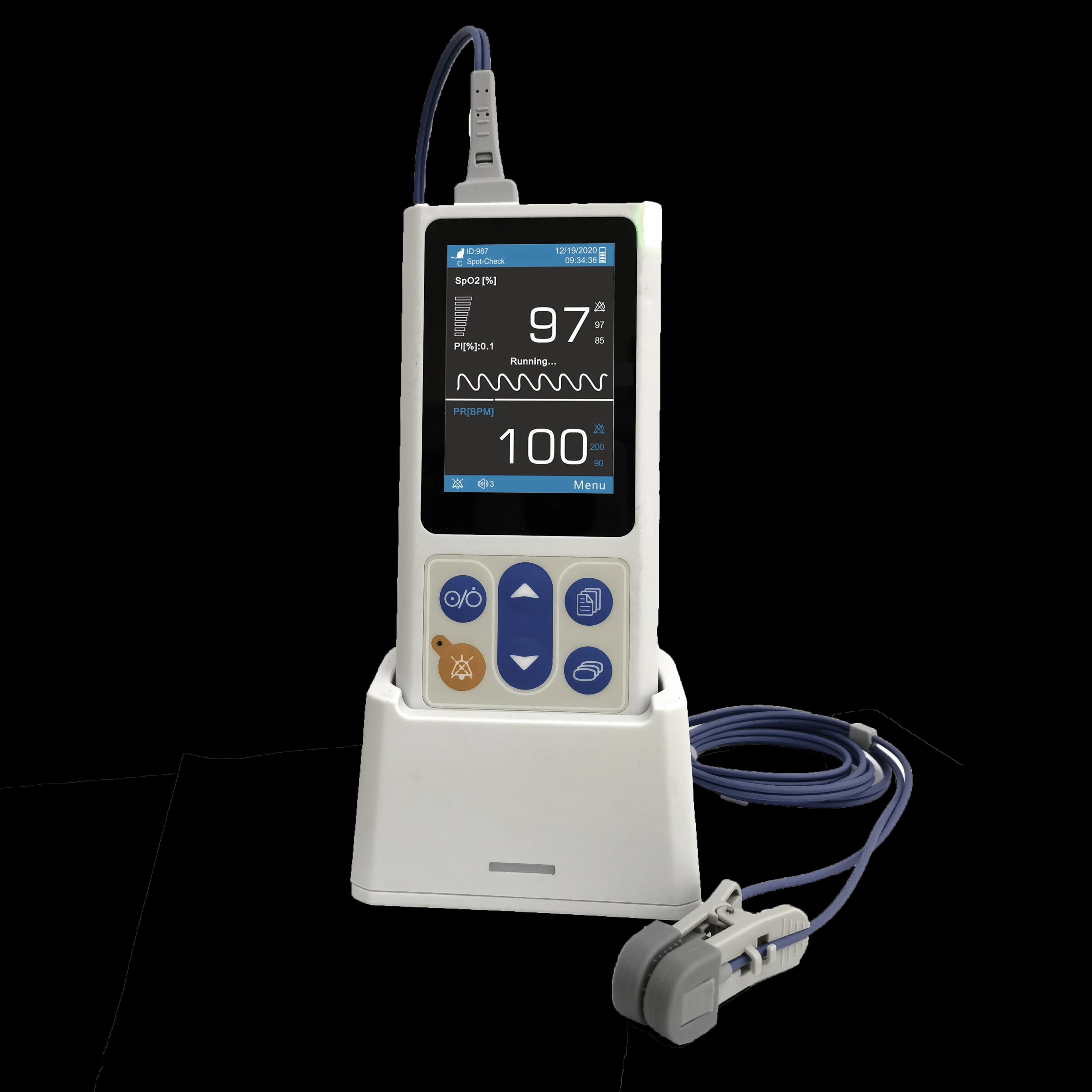 Handheld Smart Pulse Oximeter Digital Veterinary Instrument with Tongue Clip and Ear Clip Oximetro Oxi Meter