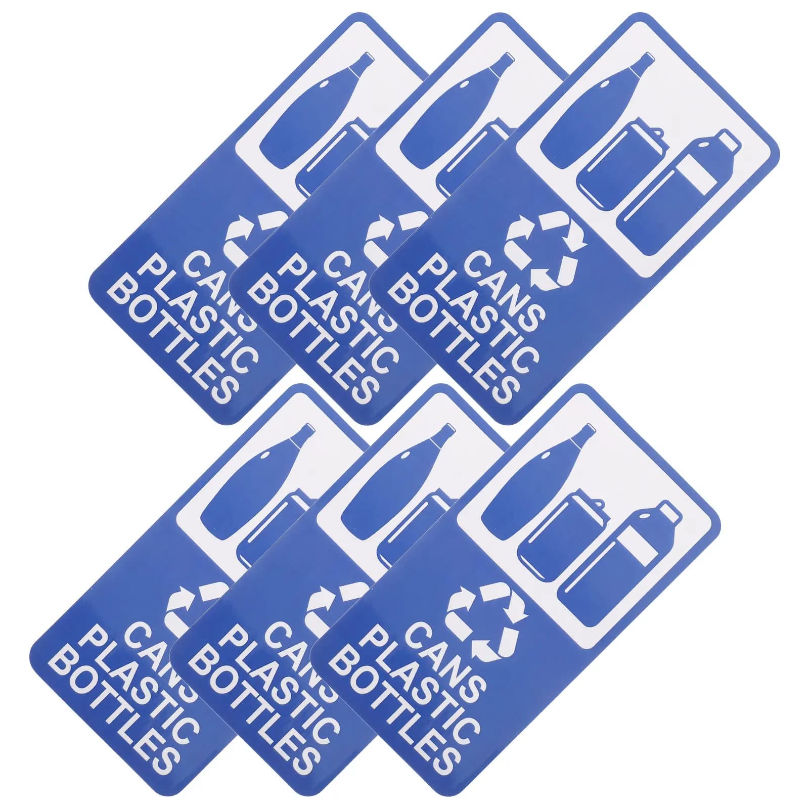6Pcs Recycling Bin Stickers Waterproof Self-Adhesive Long-Lasting Labels for Trash Cans Home Office Schools 7.8x3.9in