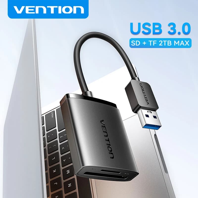 Lettore di schede Vention USB 3.0 OTG da tipo C a scheda di memoria SD TF, adattatore da 2 TB max per laptop, PC, MacBook, telefono, lettore di schede SD USB 3.0