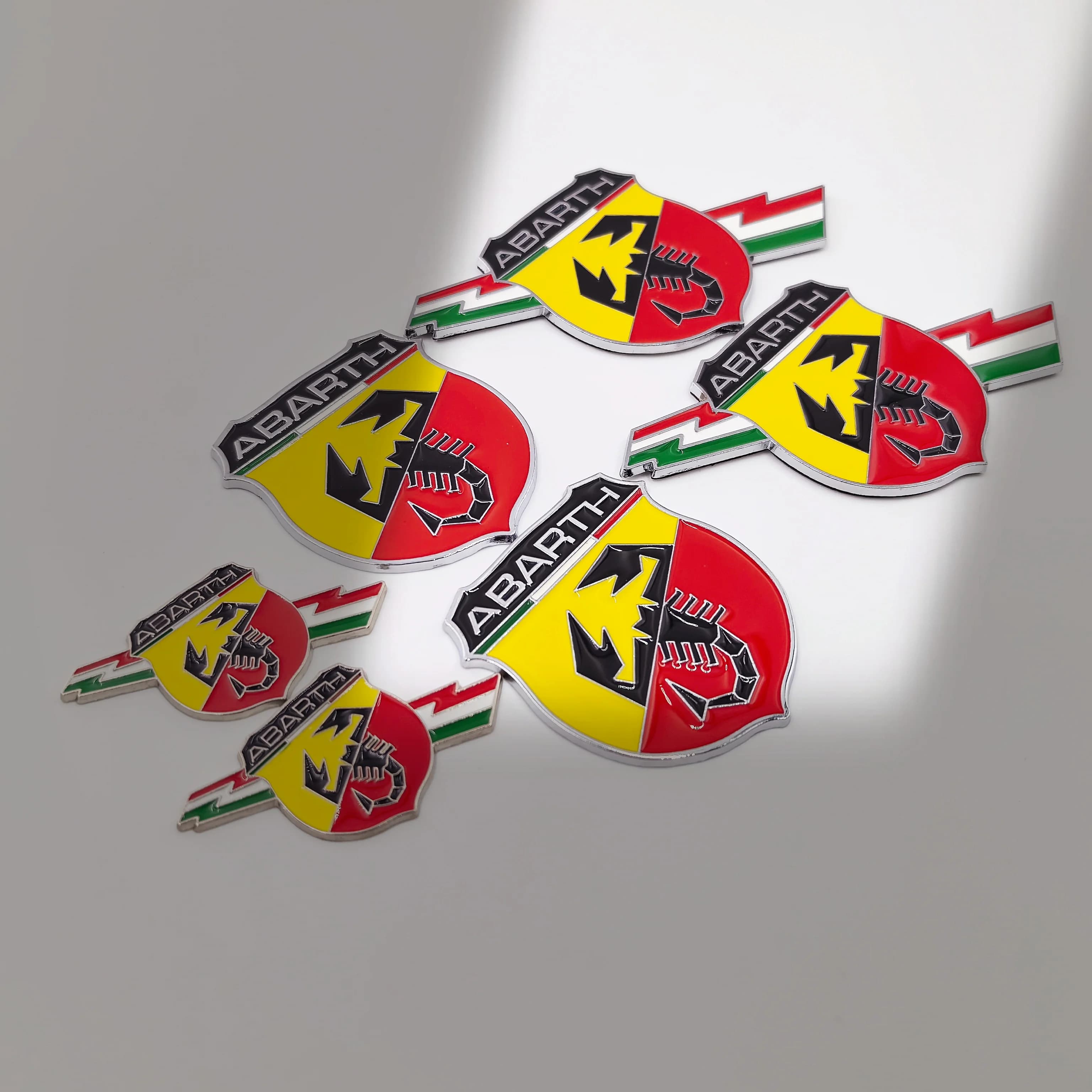 FIAT Car Metal Emblem Auto Trunk Decorate Decal Side Wing Badge For FIAT Abarth 500 Pulse Panda Tipo Strada 600 500L Mobi Doblo