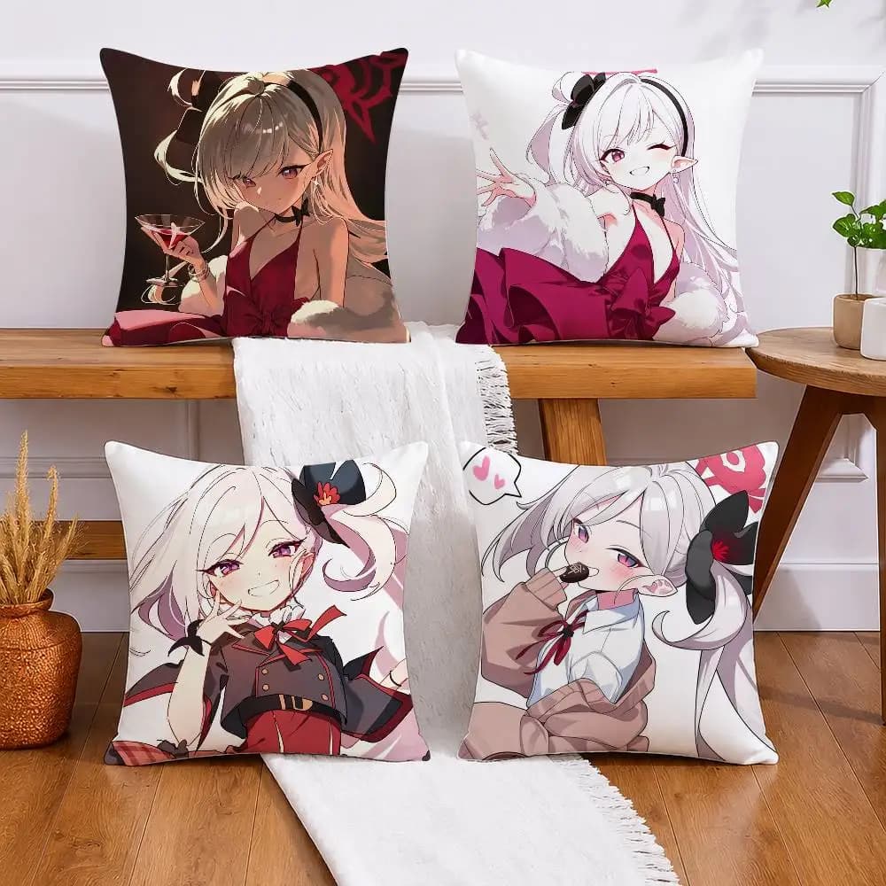 Blue Archive Asagi Mutsuki Pillow Case Pattern Printed Pillowcase For Living Room Sofa Cushion Cover