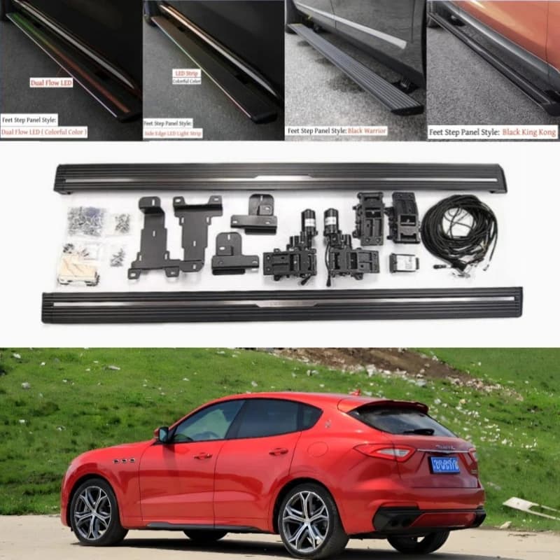 For Maserati Levante 2016-2025 Electric LED Running Board Automatic Side Step Retractable Foot Pedal Telescoping Nerf Bars