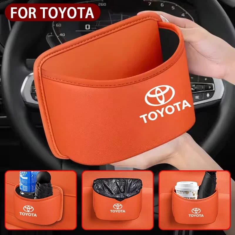 Porta dell'auto Scatola di Immagazzinaggio Cuoio DELL'UNITÀ di elaborazione Auto Sedile Posteriore Appeso Bidone della Spazzatura perToyota Corolla Yaris Prius CHR Aygo Camry Auris Avensis