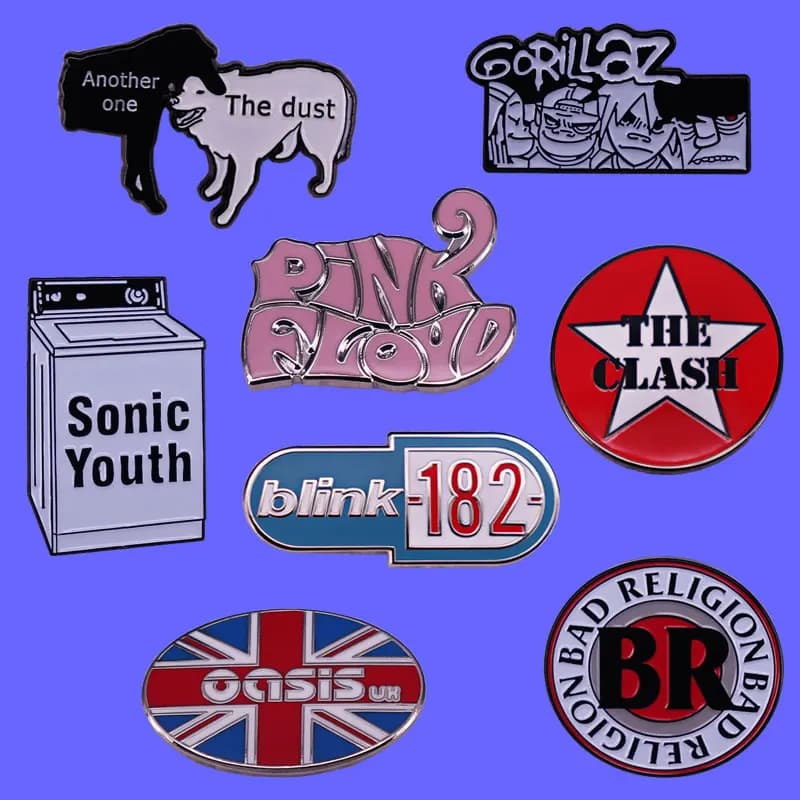 Vari classici pop rock band segno distintivo musica pop canzone cartone animato spilla zaino con cappuccio decorazione cantante fan filatonici regalo