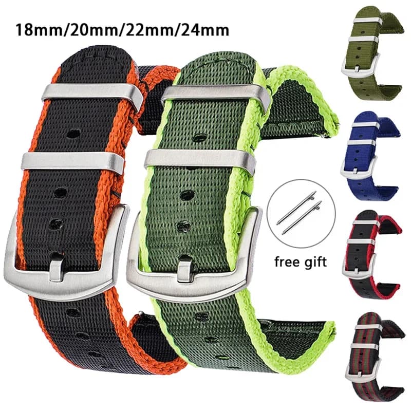 18/20/22/24mm cinturino in nylon uomo donna sport tela braccialetto a sgancio rapido per Samsung Galaxy Watch 6 5 4 Huawei GT 3 2 Pro Band