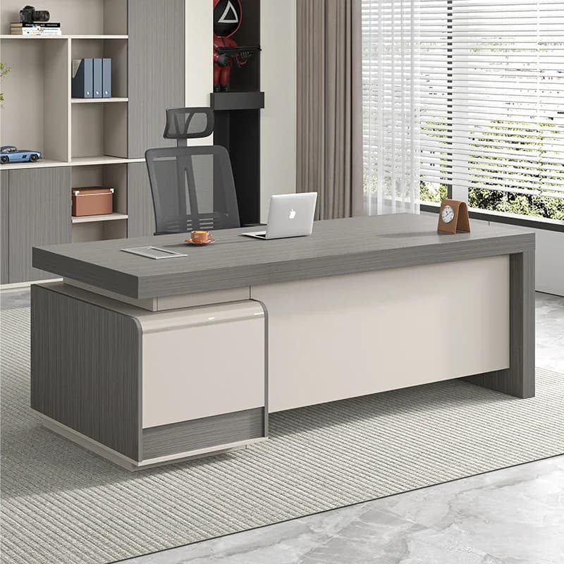 Scrivania Direzionale Moderna di Design con Cassetti di Lusso, Scrivania Regolabile in Altezza per Laptop, Mobili da Ufficio