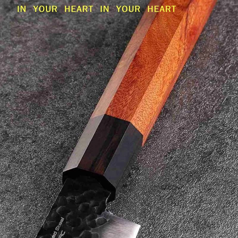 【X】 1 manico ottagonale per coltello da cucina, manico in legno di sandalo rosso, manico in legno di sandalo rosso