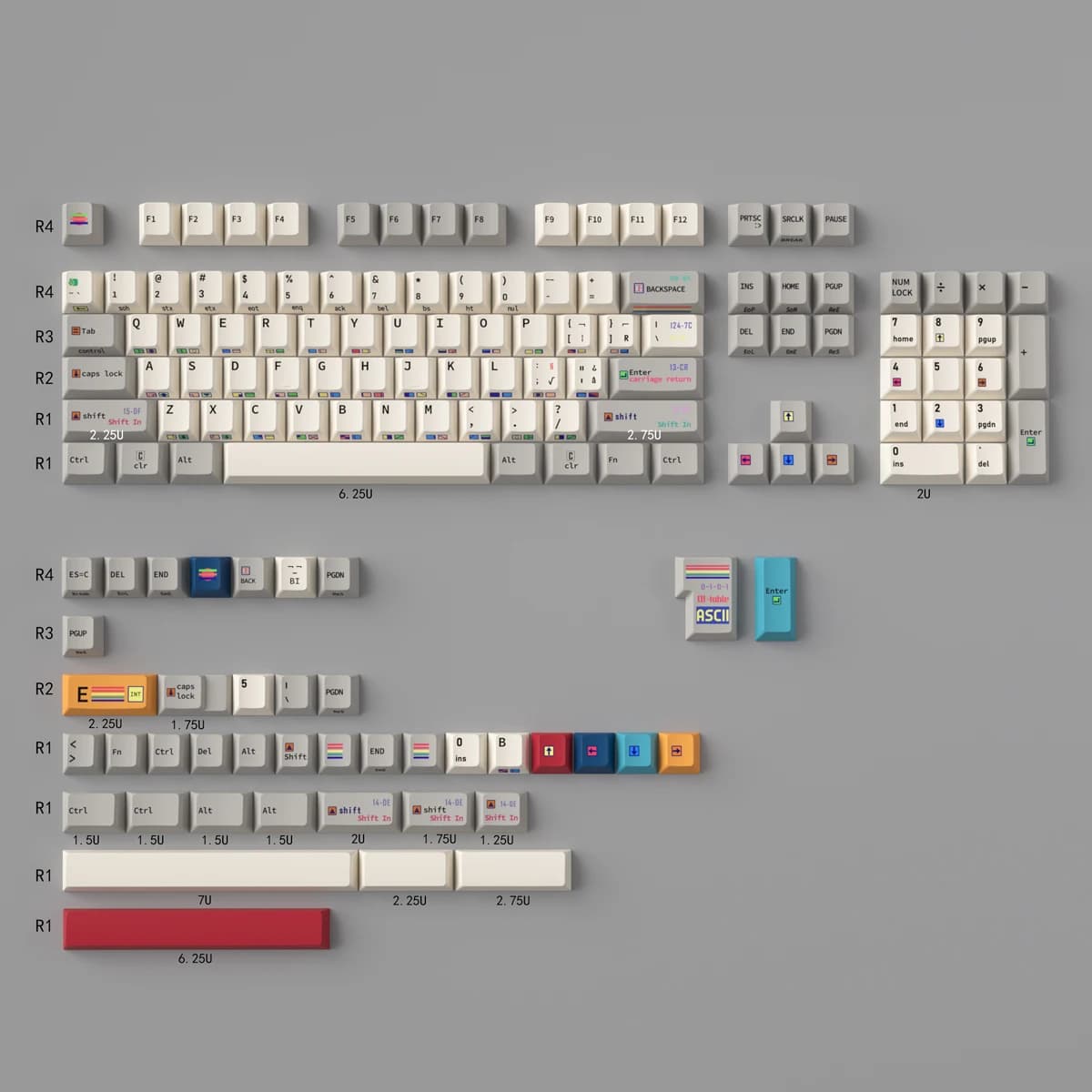 C64 R2 side engraving Mechanical Keycap 147 keys PBT Thermal Sublimation Cherry Cherry Original factory height