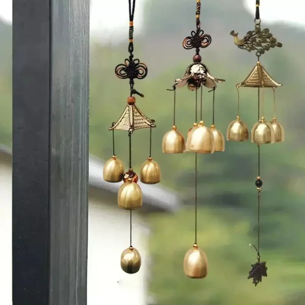 Outdoor Copper Bells Wind Chimes Creative DIY Hanging Ornament Retro Home Pendant Wind Chimes