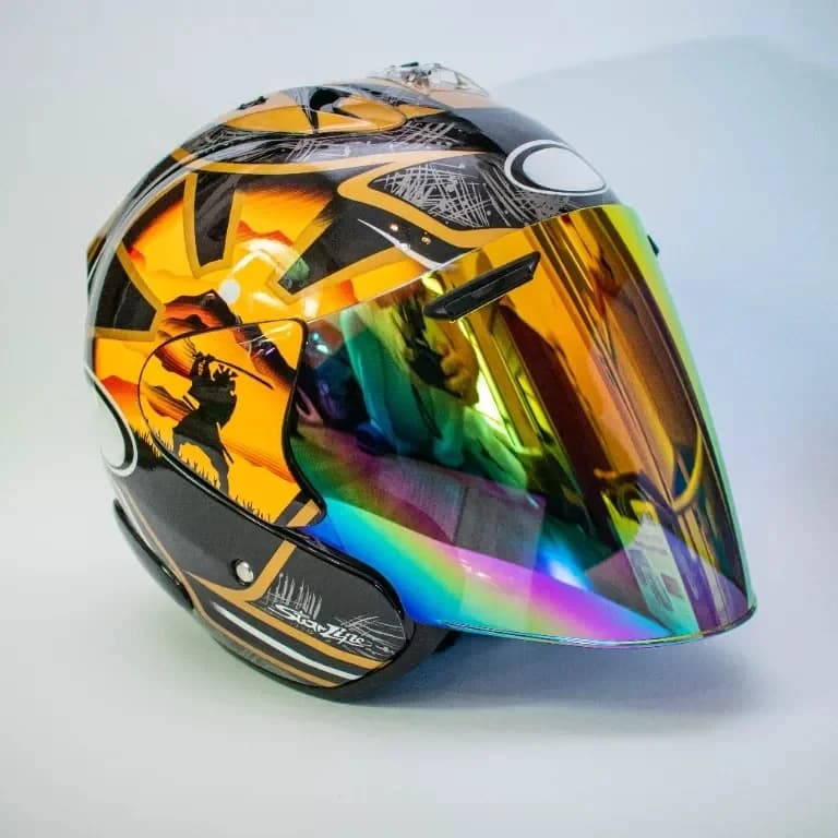 Casco aperto 3/4 Ram3 Pedrosa Samurai Casco moto Estate Jet Scooter Motobike Mezzi caschi Cascos Para Moto